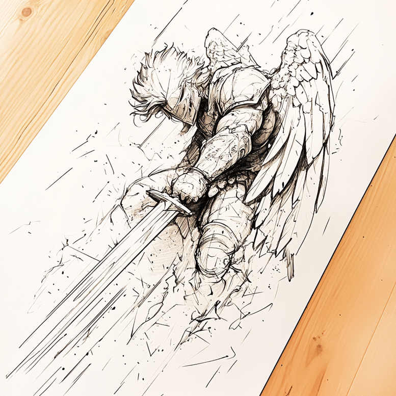 angel tattoo design ideas Realism subtle gradients angelic for hip