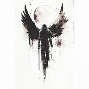 angel tattoo design ideas strong contrast angelic glow for stomach