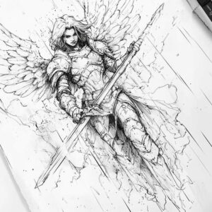 angel tattoo design ideas Surrealism shadow play angelic grace for back shoulder