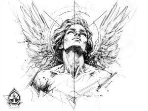 angel tattoo design ideas enigmatic aura angelic presence for calf