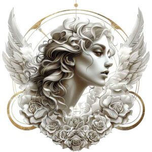 angel tattoo design ideas Surrealism transcendent angelic presence for neck