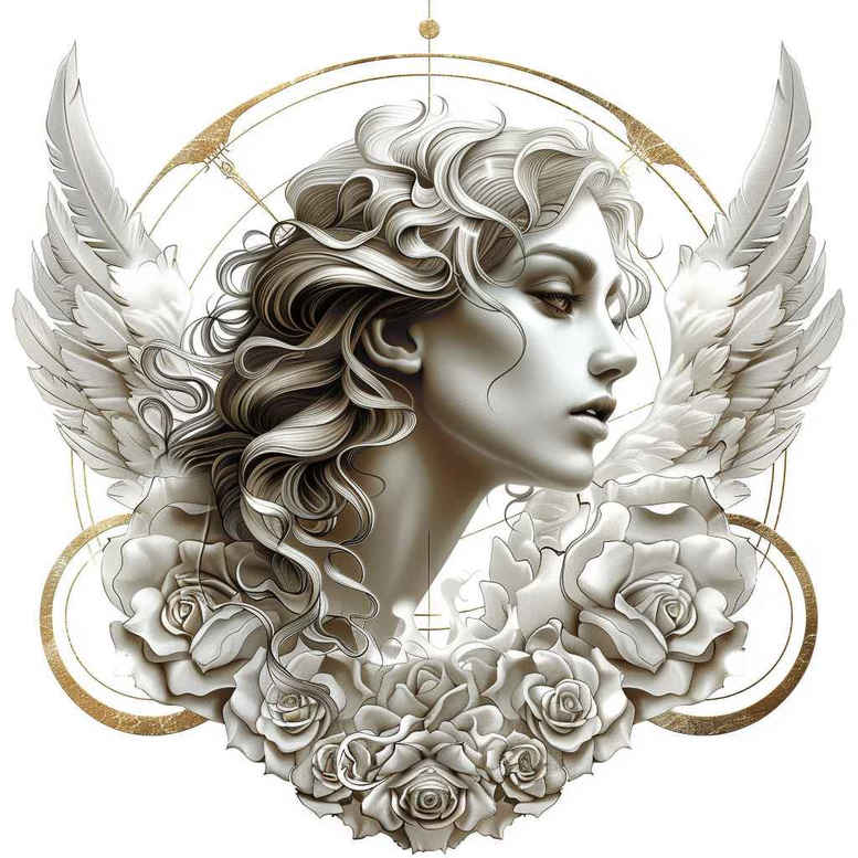 angel tattoo design ideas Surrealism transcendent angelic presence for neck
