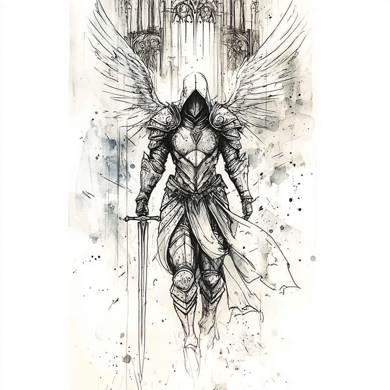 angel tattoo design ideas layered color angelic presence for shoulder