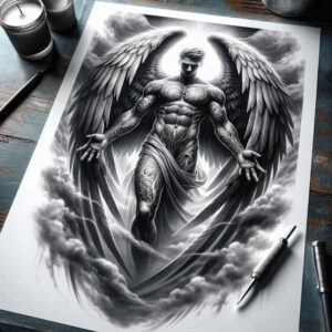 angel tattoo design ideas balanced color angelic spirit for biceps