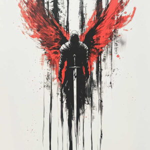 angel tattoo design ideas Neotraditional sharp edges angelic spirit for ribs