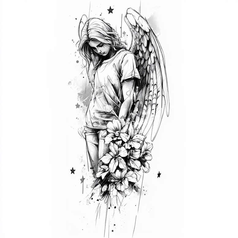 angel tattoo design ideas decorative elements angelic wings for lower arm