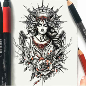 angel tattoo design ideas Surrealism impossible forms angelic wings for shoulder