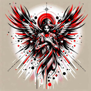 angel tattoo design ideas Surrealism hallucinogenic angelic wings for upper chest