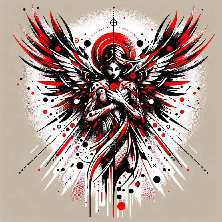 angel tattoo design ideas Surrealism hallucinogenic angelic wings for upper chest