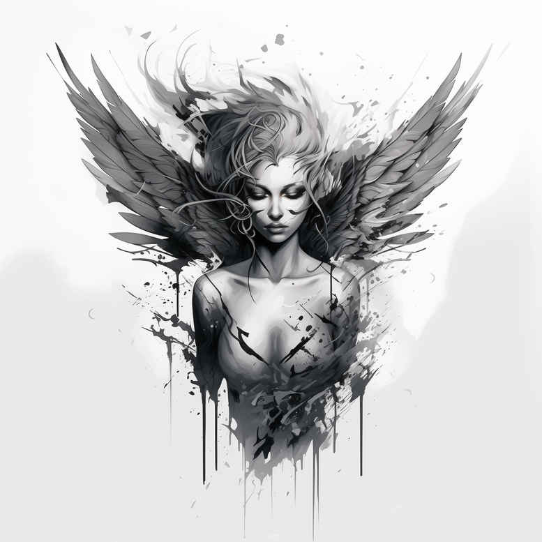 angel tattoo design ideas dynamic linework archangelic for back