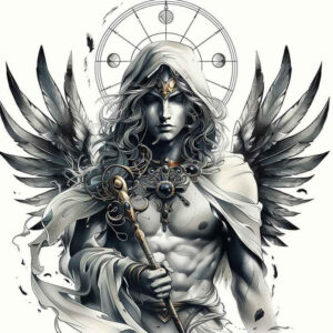angel tattoo design ideas smooth complexion celestial energy for collarbone
