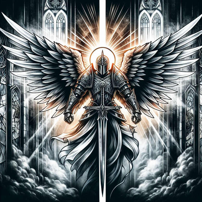 angel tattoo design ideas clean fill celestial energy for ribs