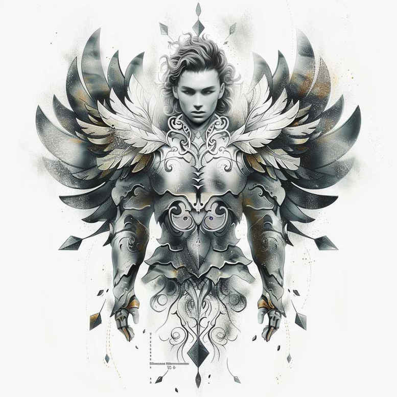 angel tattoo design ideas realistic texture celestial energy for toe
