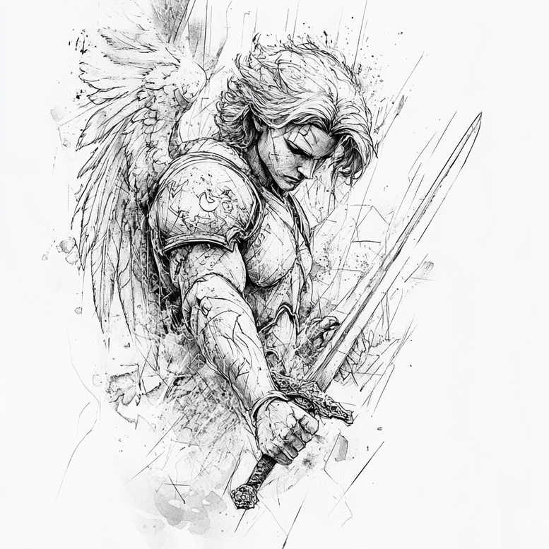angel tattoo design ideas bold texture celestial energy for upper back