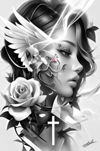angel tattoo design ideas modern classic celestial for toe