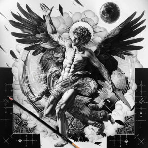 angel tattoo design ideas Realism precise anatomy celestial grace for lower back
