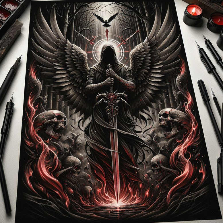 angel tattoo design ideas Realism detail accuracy celestial grace for lower thigh