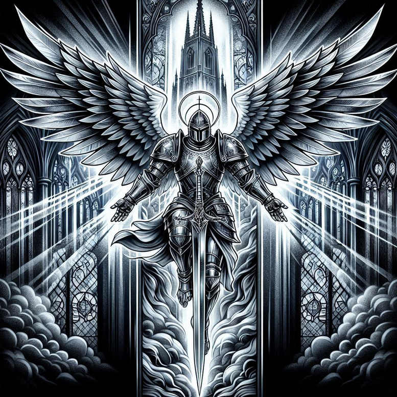 angel tattoo design ideas Surrealism abstract celestial guardian for stomach