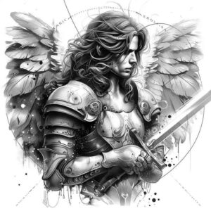 angel tattoo design ideas Surrealism metamorphosis celestial light for chest