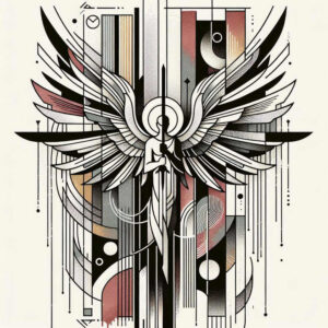 angel tattoo design ideas Surrealism metaphysical celestial light for chest