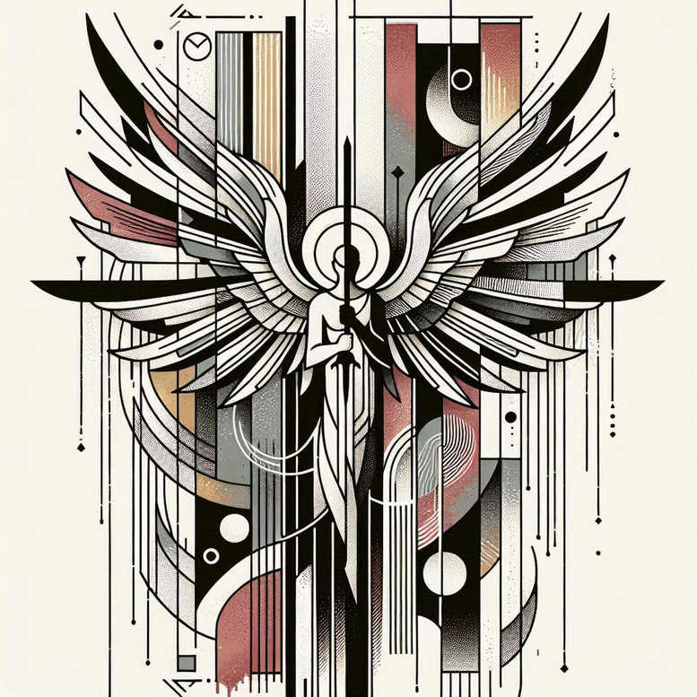 angel tattoo design ideas Surrealism metaphysical celestial light for chest