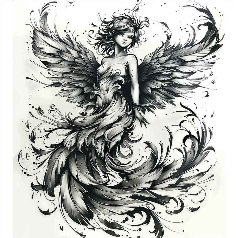 angel tattoo design ideas color richness celestial light for hand