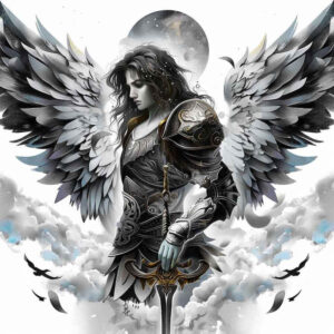 angel tattoo design ideas Surrealism phantom celestial light for inner arm
