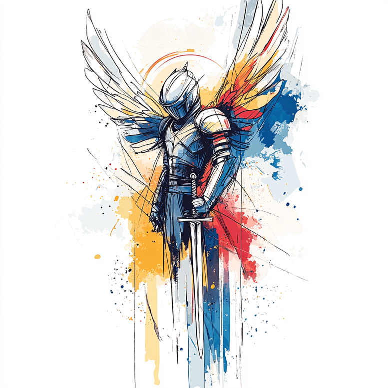 angel tattoo design ideas dynamic linework celestial messenger for chest