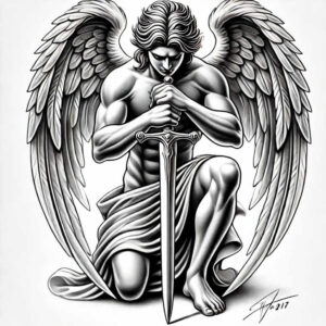 angel tattoo design ideas classic composition celestial messenger for full back