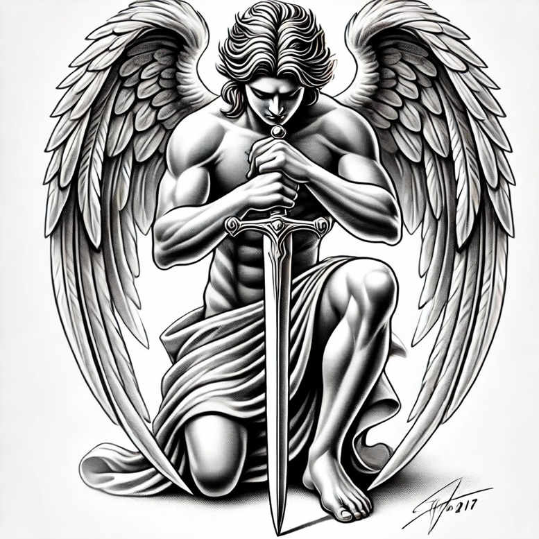 angel tattoo design ideas classic composition celestial messenger for full back