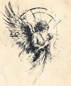 angel tattoo design ideas esoteric symbolism celestial messenger for shoulder blade