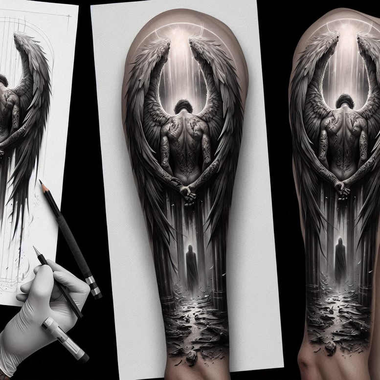 angel tattoo design ideas ink realism divine for forearm