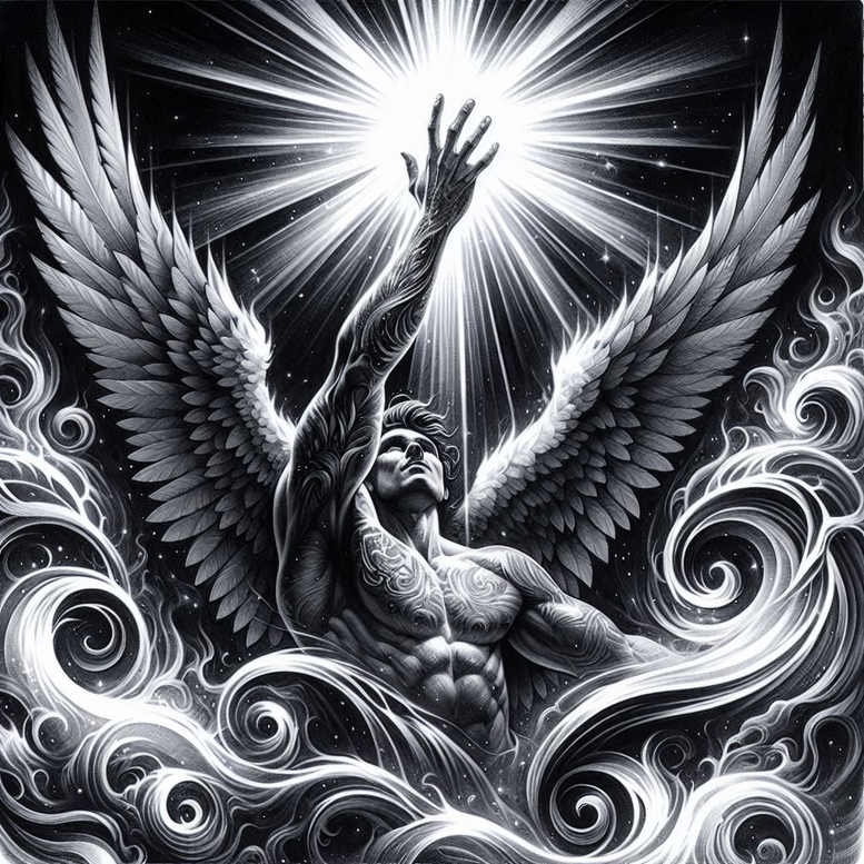 angel tattoo design ideas Realism hyper-realistic divine for inner arm