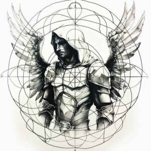 angel tattoo design ideas Realism subtle gradients divine for side