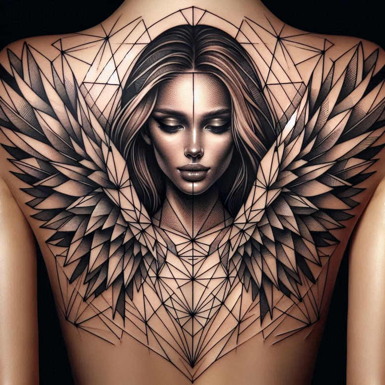 angel tattoo design ideas phantasmagoric divine light for stomach