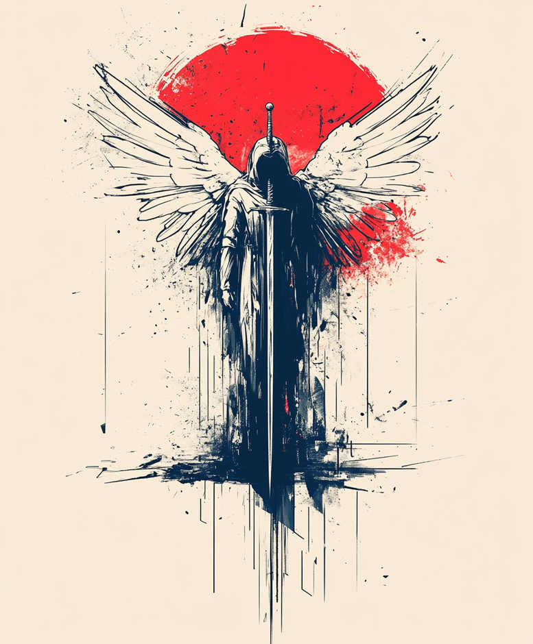 angel tattoo design ideas drawing divine light for upper back