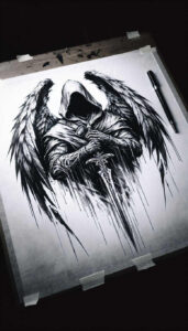 angel tattoo design ideas realistic movement divine messenger for abdomen