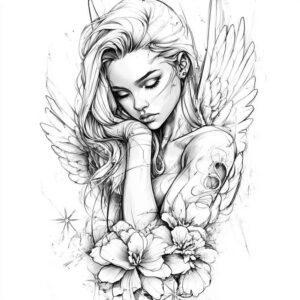 angel tattoo design ideas clean fill divine messenger for hip