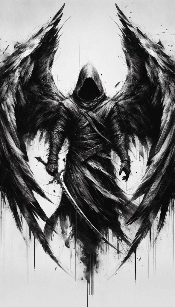 angel tattoo design ideas Realism illusion of depth divine messenger for lower thigh