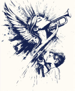 angel tattoo design ideas Surrealism visionary divine messenger for ribs