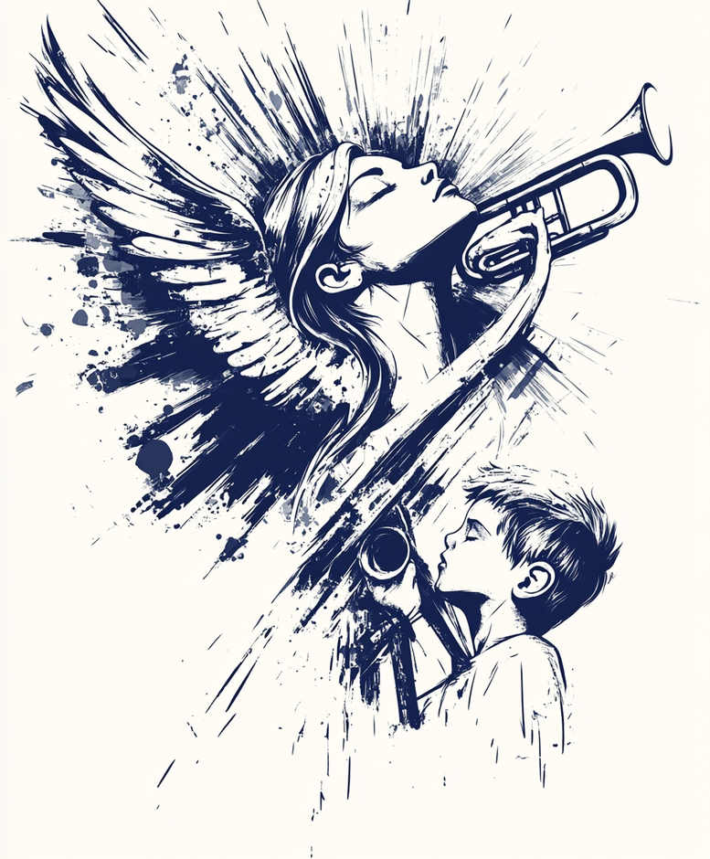 angel tattoo design ideas Surrealism visionary divine messenger for ribs