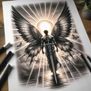 angel tattoo design ideas refined color palette divine protector for back shoulder
