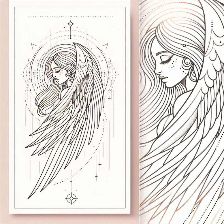 angel tattoo design ideas Realism natural contrast divine shield for foot