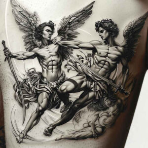 angel tattoo design ideas Surrealism enigmatic light ethereal light for back of neck
