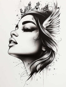 angel tattoo design ideas Surrealism unearthly ethereal light for elbow
