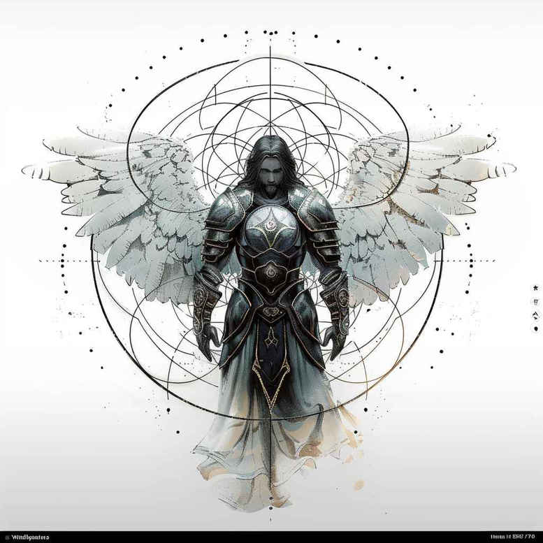 angel tattoo design ideas clean fill ethereal light for neck