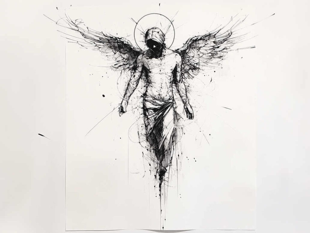 angel tattoo design ideas Surrealism ethereal ethereal light for outer arm