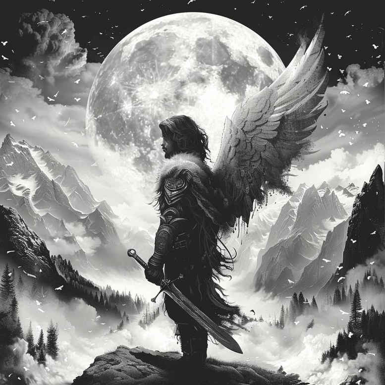angel tattoo design ideas Surrealism fluid forms guardian for elbow