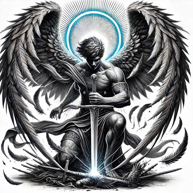angel tattoo design ideas soft blending guardian for nape