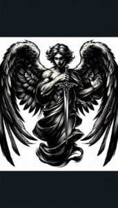 angel tattoo design ideas Realism realistic perspective guardian spirit for elbow